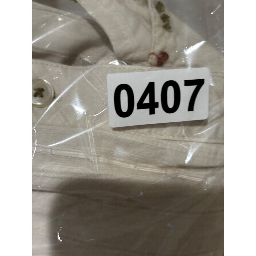 Vintage Bill Blass women XL Cream Button Down Embroidered top Cowgirl‎ boho work - Picture 9 of 9